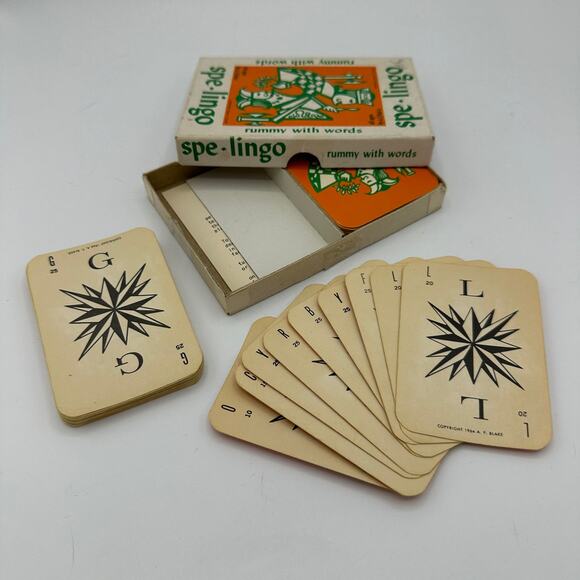 Vintage Card Game Spe-Lingo Rummy with Words Spelingo 1964 A F Blake - Picture 3 of 9
